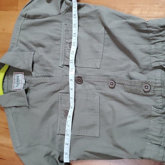 VINTAGE LONG SLEEVE ROMPER KHAKI GREEN BUTTON DOWN XS - Picture 10 of 13